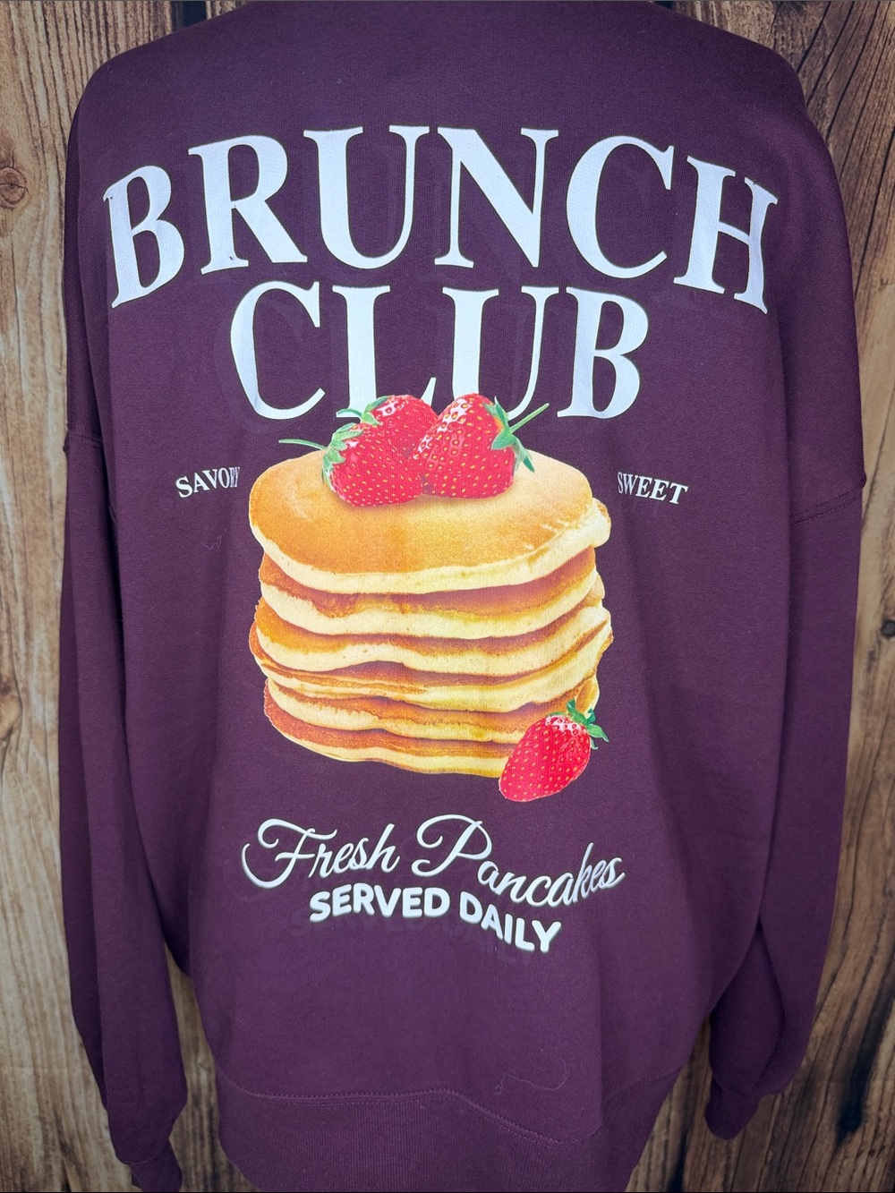 wild fable Burgundy 'Brunch Club' Pullover Sweatshirt - Picture 5 of 7